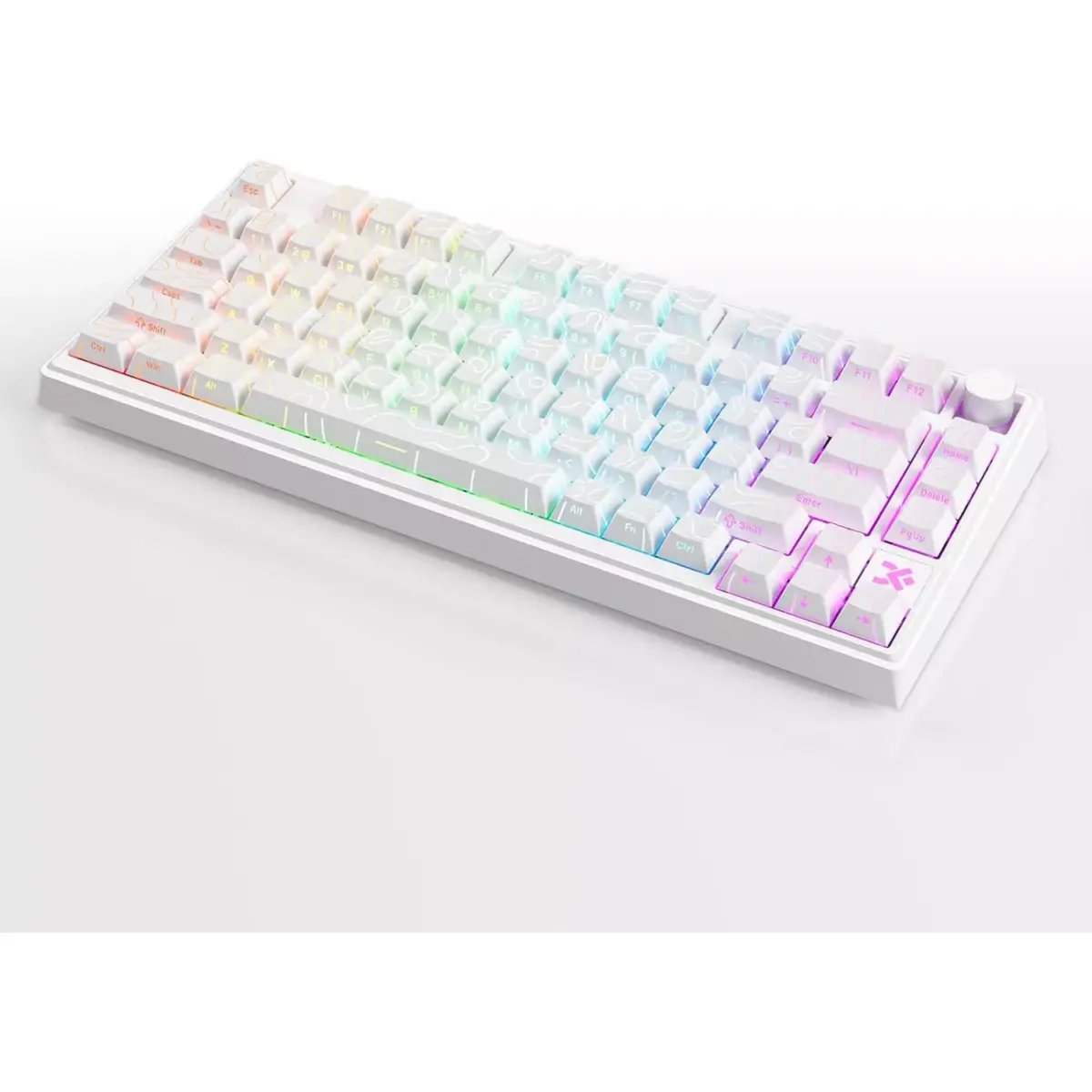 SKYLOONG GK75 HE RGB Gaming Magnetic Keyboard - Magnetic Switch Hall Effect Hot Swappable - 8000 Hz Polling - Rate Rapid Trigger 0.01mm (White)