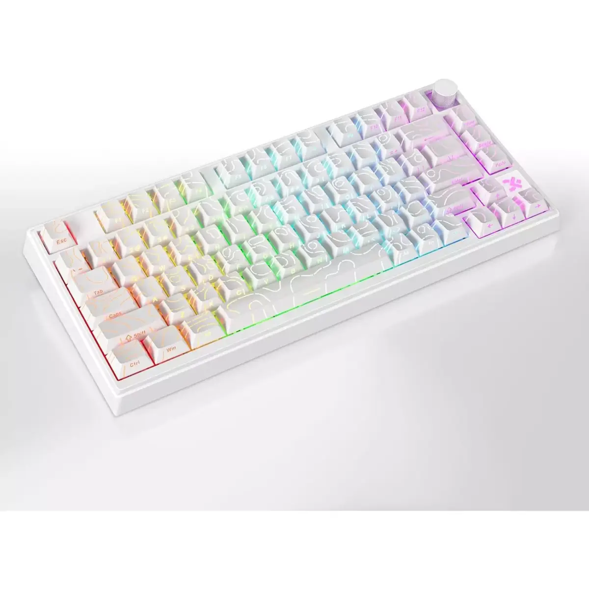 SKYLOONG GK75 HE RGB Gaming Magnetic Keyboard - Magnetic Switch Hall Effect Hot Swappable - 8000 Hz Polling - Rate Rapid Trigger 0.01mm (White)