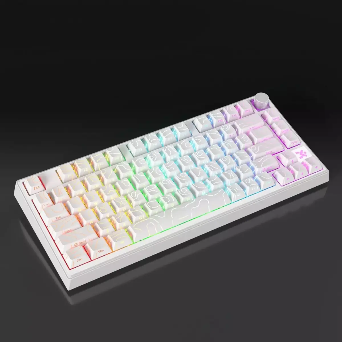 SKYLOONG GK75 HE RGB Gaming Magnetic Keyboard - Magnetic Switch Hall Effect Hot Swappable - 8000 Hz Polling - Rate Rapid Trigger 0.01mm (White)