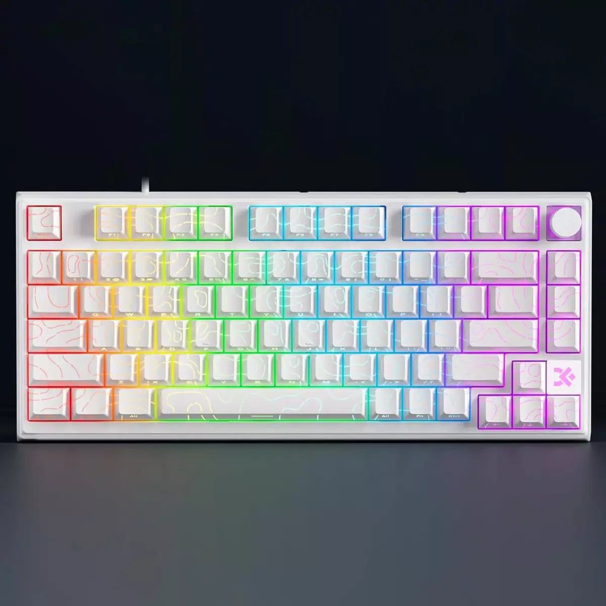 SKYLOONG GK75 HE RGB Gaming Magnetic Keyboard - Magnetic Switch Hall Effect Hot Swappable - 8000 Hz Polling - Rate Rapid Trigger 0.01mm (White)