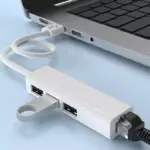 USB A to 3-Port + RJ45 Adapter