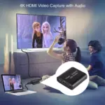 Video Capture Card with Audio, Capture Card with 4K HDMI Loop Out, 1080P 60FPS Video Recorder, Capture Card for Switch/PS4/PS5/X Box/OBS/Camera/PC, for Streaming/Gaming/Broadcasting/Video Conferences