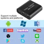 Video Capture Card with Audio, Capture Card with 4K HDMI Loop Out, 1080P 60FPS Video Recorder, Capture Card for Switch/PS4/PS5/X Box/OBS/Camera/PC, for Streaming/Gaming/Broadcasting/Video Conferences