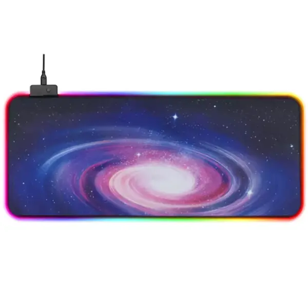 WOTEK RGB Gaming Mouse Pad - Size 800 X 400 X 4 MM -14 Lighting Modes - Spill-Resistant Smooth Surface (Galaxy)