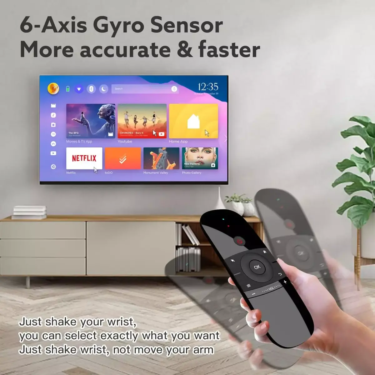 WeChip W1 Air Mouse Romote Control with Keyboard，IRRF TV Remote Control for Nvidia ShieldAndroid TV BoxPCProjectorHTPCAll-in-one PC