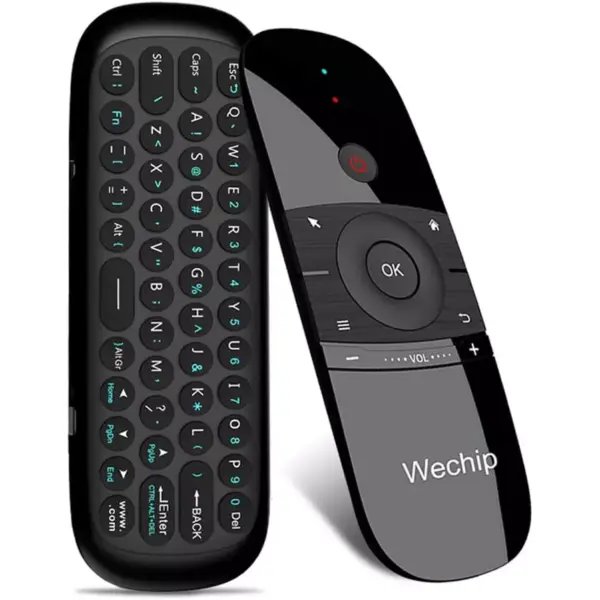 WeChip W1 Air Mouse Romote Control with Keyboard，IRRF TV Remote Control for Nvidia ShieldAndroid TV BoxPCProjectorHTPCAll-in-one PC