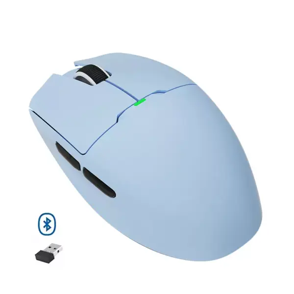 AIGO GM80 Plus 3 Mode Wireless, Bluetooth & Wired Gaming Mouse - 12,000 DPI Optical Sensor PAW3311 - Lightweight 52G - Polling Rate 1000 Hz (Blue)