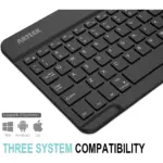 Arteck Universal Bluetooth Keyboard Backlit Ultra Light Slim Portable Built in Rechargeable 6-Month Battery (English & Arabic)
