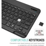 Arteck Universal Bluetooth Keyboard Backlit Ultra Light Slim Portable Built in Rechargeable 6-Month Battery (English & Arabic)