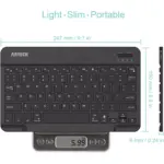 Arteck Universal Bluetooth Keyboard Backlit Ultra Light Slim Portable Built in Rechargeable 6-Month Battery (English & Arabic)