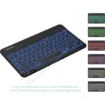 Arteck Universal Bluetooth Keyboard Backlit Ultra Light Slim Portable Built in Rechargeable 6-Month Battery (English & Arabic)