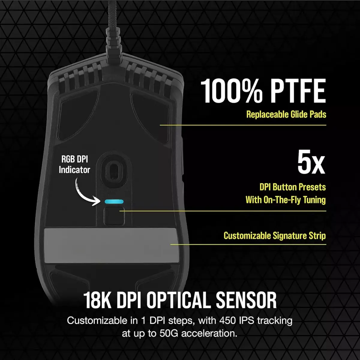 CORSAIR Sabre PRO Champion Series Gaming Mouse - 18,000 DPI - 8K Polling Rate