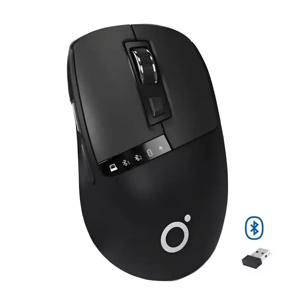 EWEADN Q2 Dual Mode Wireless, Bluetooth Silent Click Mouse - Optical Sensor 1600PDI Rechargeable USB C with Display