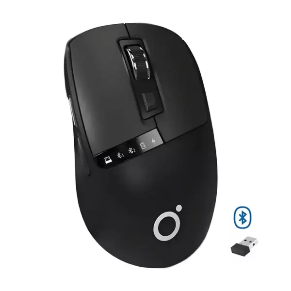 EWEADN Q2 Dual Mode Wireless, Bluetooth Silent Click Mouse - Optical Sensor 1600PDI Rechargeable USB C with Display