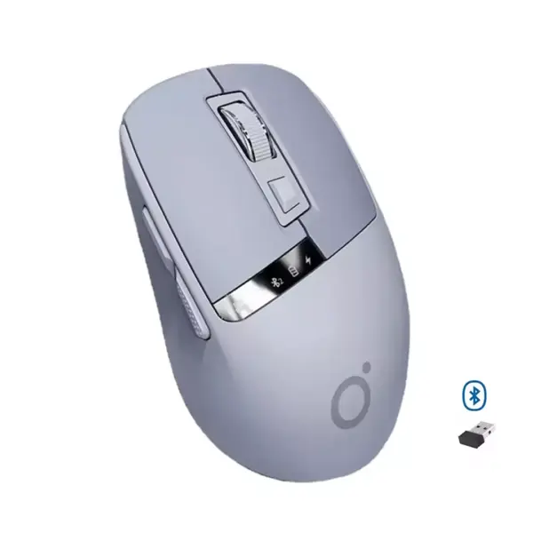 EWEADN Q2 Dual Mode Wireless, Bluetooth Silent Click Mouse - Optical Sensor 1600PDI Rechargeable USB C with Display (Blue)
