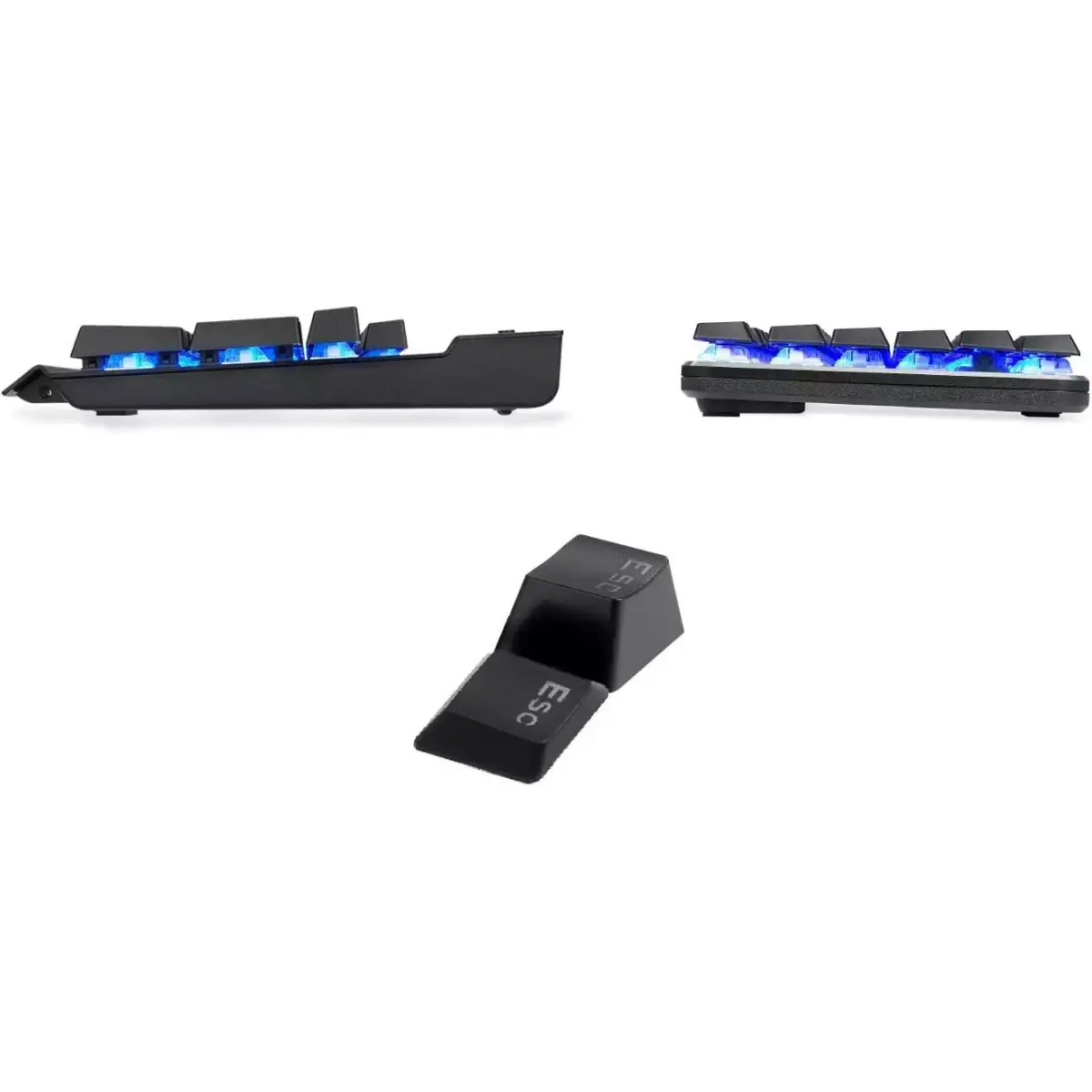 EagleTec KG060-BR LED BLUE Backlit Mechanical Gaming Keyboard 87 Key Metal - Brown Switch (Black)