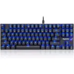 EagleTec KG060-BR LED BLUE Backlit Mechanical Gaming Keyboard 87 Key Metal - Brown Switch (Black)