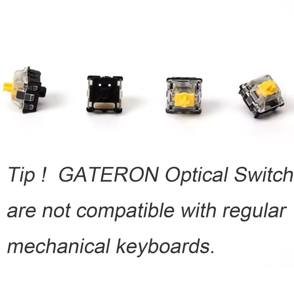 GATERON Optical Yellow Keyboard Switches, 35gf RGB Infrared Path Linear Switches for Optical Keyboard (35 Pcs)