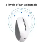 JeDEL WD156 Wireless 2.4Ghz , Bluetooth Rechargeable Mouse - Optical Sensor 1600 DPI - 4 Buttons (Black)