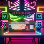 Jedel K32 RGB Multimedia Keyboard Silent Wired USB (ArabicEnglish key) – RGB backlit effects With Side Lighting – Waterproof 104 BPT keys For GamingBusinessPCWin