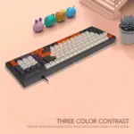 Jedel K32 RGB Multimedia Keyboard Silent Wired USB (ArabicEnglish key) – RGB backlit effects With Side Lighting – Waterproof 104 BPT keys For GamingBusinessPCWin