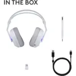 Logitech G522 Tri-Connectivity with LIGHTSPEED, Bluetooth, USB Gaming Headset, LIGHTSYNC RGB, Full Bandwidth Mic & Advanced Synchronised Audio (White)