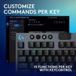 Logitech G915 X Lightspeed TKL Wireless Mechanical Gaming Keyboard, Double-Shot PBT Keycaps, Fully Programmable Keys, RGB Backlit MacPC Gaming Keyboards, Aluminum Finish, GL Tactile Switches, Black