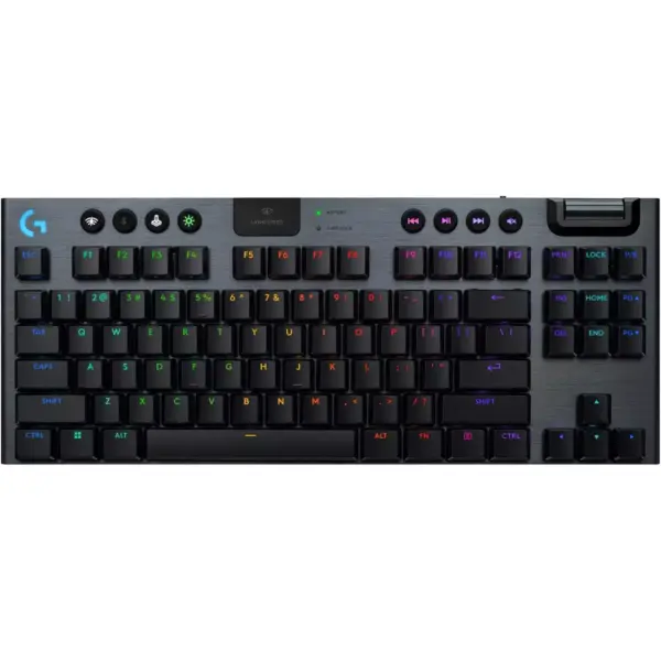 Logitech G915 X Lightspeed TKL Wireless Mechanical Gaming Keyboard, Double-Shot PBT Keycaps, Fully Programmable Keys, RGB Backlit MacPC Gaming Keyboards, Aluminum Finish, GL Tactile Switches, Black