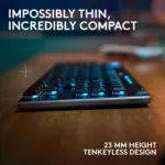 Logitech G915 X Lightspeed TKL Wireless Mechanical Gaming Keyboard, Double-Shot PBT Keycaps, Fully Programmable Keys, RGB Backlit MacPC Gaming Keyboards, Aluminum Finish, GL Tactile Switches, Black