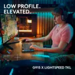 Logitech G915 X Lightspeed TKL Wireless Mechanical Gaming Keyboard, Double-Shot PBT Keycaps, Fully Programmable Keys, RGB Backlit MacPC Gaming Keyboards, Aluminum Finish, GL Tactile Switches, Black