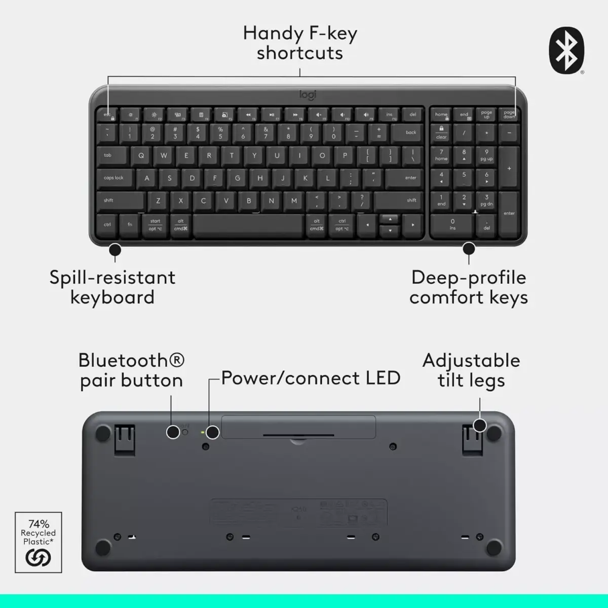 Logitech MK250 Bluetooth Wireless Mouse and Keyboard Combo (Arabic)