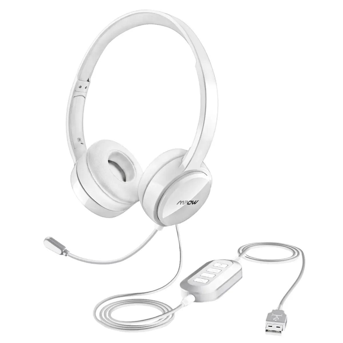 MPOW PA071A USB, 3.5MM Headset with Noise Cancelling Microphone for Work Office Online Class Skype Zoom Meeting (Blue)