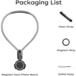 Magnetic Neck Mount for Phones, POV Phone Holder Hand Free Chest Stand Video Recording Vlog for iPhone 16 15 14 13 Android Phones