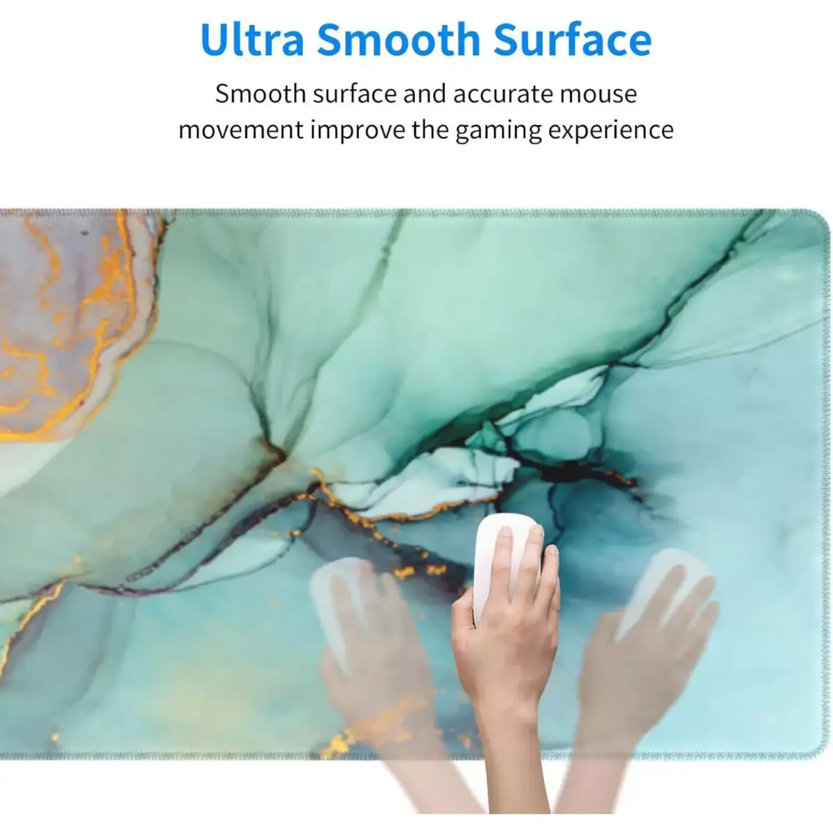Marble Green Gaming Mouse Pad - Extended Size 80 x 40 CM