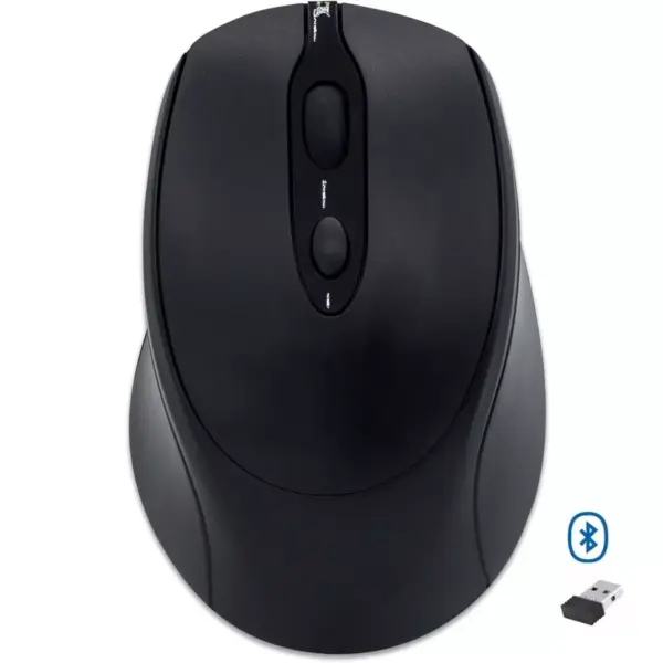 Nengshi M256 Dual Mode Wireless, Bluetooth Silent Click Mouse - Optical Sensor 1600 DPI Rechargeable USB C (Black)