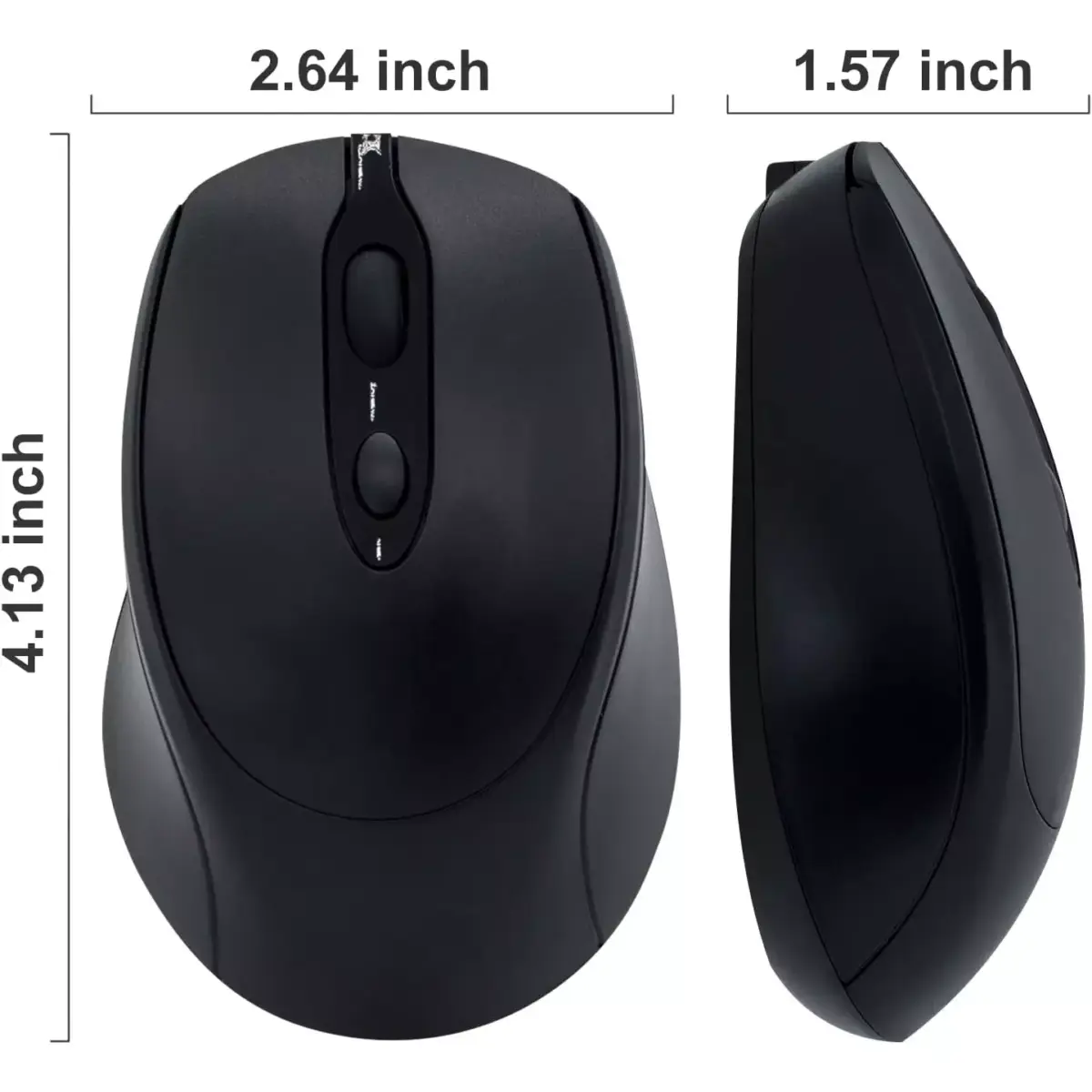 Nengshi M256 Dual Mode Wireless, Bluetooth  Silent Click Mouse - Optical Sensor 1600 DPI Rechargeable USB C (Black)