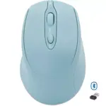 Nengshi M256 Dual Mode Wireless, Bluetooth Silent Click Mouse - Optical Sensor 1600 DPI Rechargeable USB C (Blue)