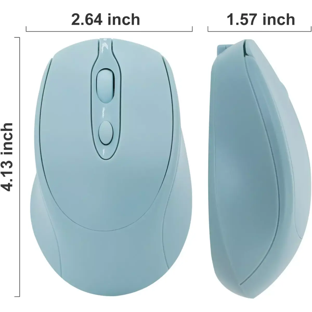 Nengshi M256 Dual Mode Wireless, Bluetooth Silent Click Mouse - Optical Sensor 1600 DPI Rechargeable USB C (Blue)