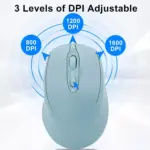 Nengshi M256 Dual Mode Wireless, Bluetooth Silent Click Mouse - Optical Sensor 1600 DPI Rechargeable USB C (Blue)