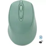 Nengshi M256 Dual Mode Wireless, Bluetooth Silent Click Mouse - Optical Sensor 1600 DPI Rechargeable USB C (Green)