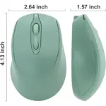 Nengshi M256 Dual Mode Wireless, Bluetooth Silent Click Mouse - Optical Sensor 1600 DPI Rechargeable USB C (Green)
