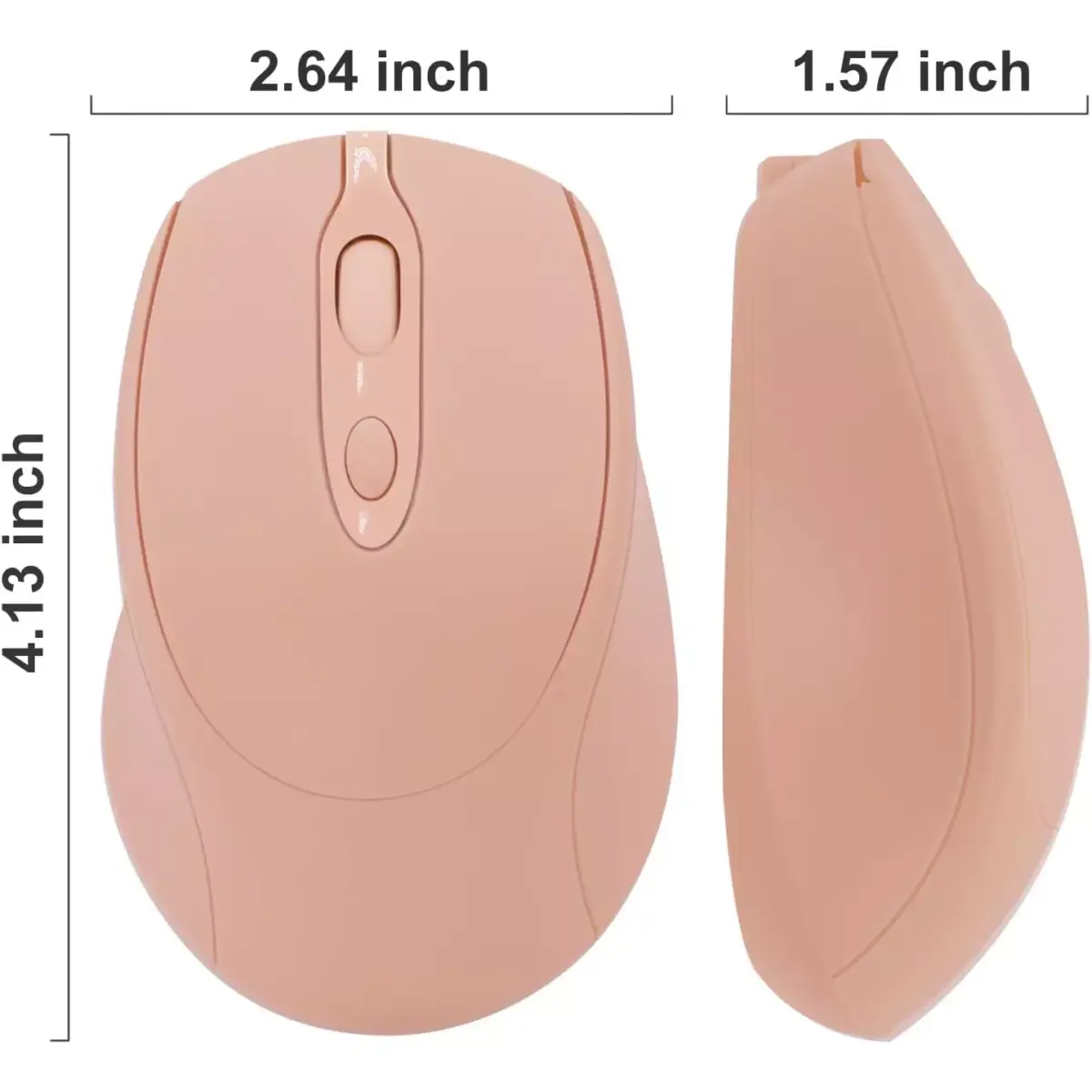 Nengshi M256 Dual Mode Wireless, Bluetooth Silent Click Mouse - Optical Sensor 1600 DPI Rechargeable USB C (Pink)