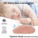 Nengshi M256 Dual Mode Wireless, Bluetooth Silent Click Mouse - Optical Sensor 1600 DPI Rechargeable USB C (Pink)