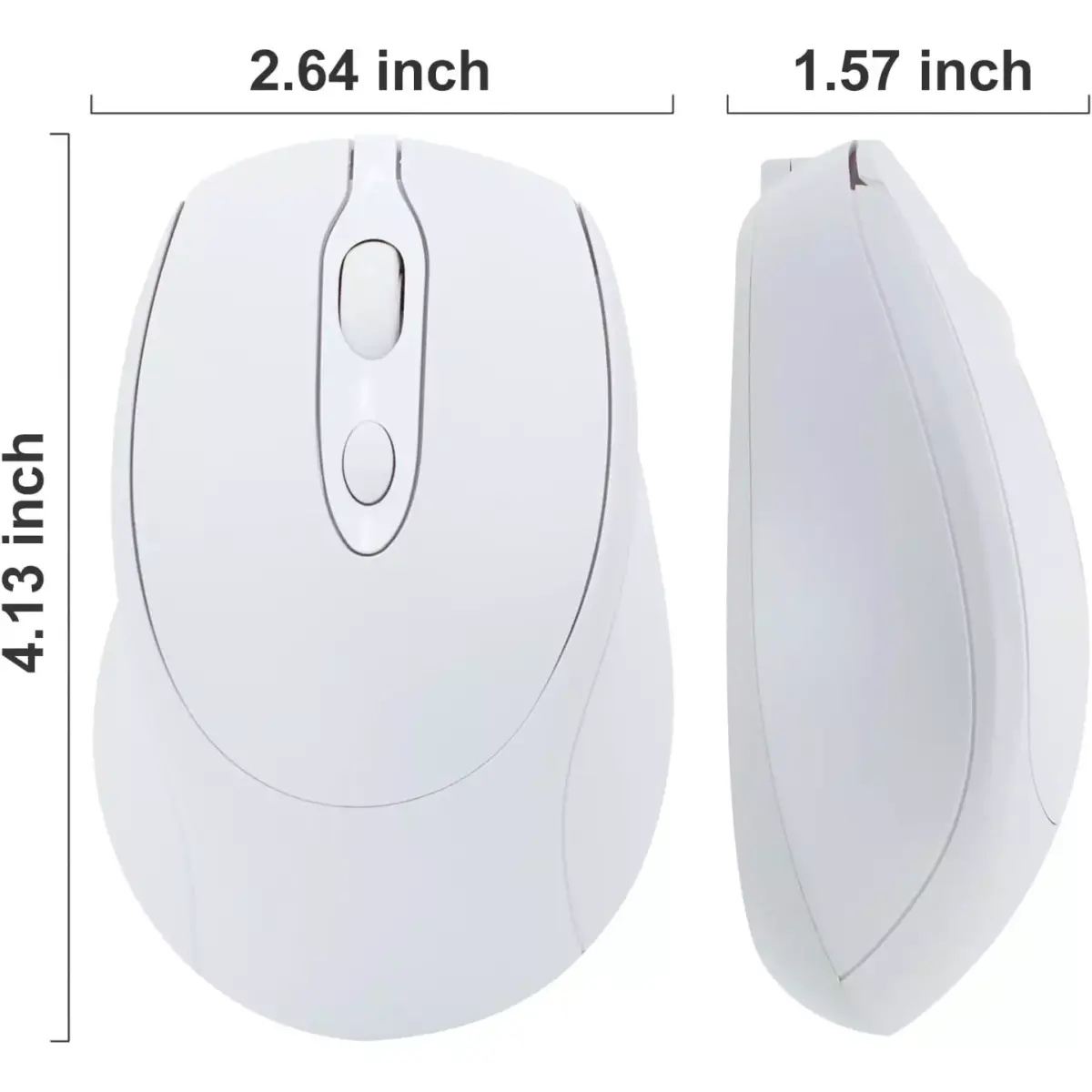 Nengshi M256 Dual Mode Wireless, Bluetooth  Silent Click Mouse - Optical Sensor 1600 DPI Rechargeable USB C (White)