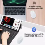 Nengshi M256 Dual Mode Wireless, Bluetooth Silent Click Mouse - Optical Sensor 1600 DPI Rechargeable USB C (White)