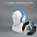 Redragon H878 SKULD PRO Wireless Bluetooth Wired Gaming Headset - 7.1 Surround Sound (White&Blue)