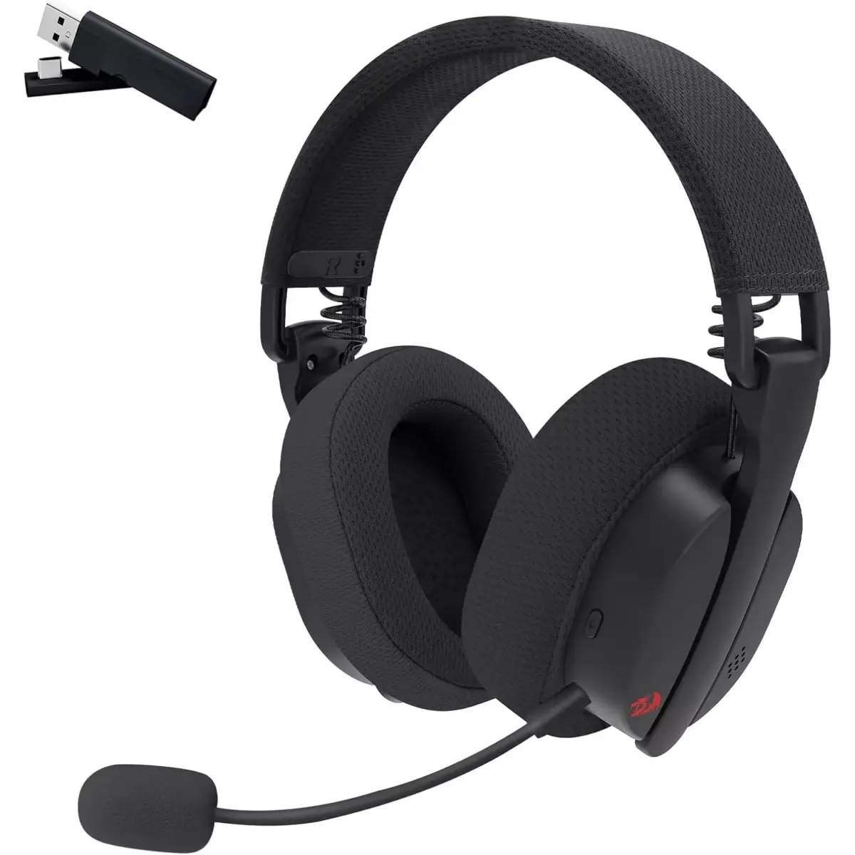 Redragon H888 LUCE Wireless Bluetooth Wired 3.5mm Gaming Headset - 7.1 Surround Sound (Black)