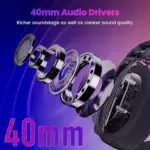 Redragon H888 LUCE Wireless Bluetooth Wired 3.5mm Gaming Headset - 7.1 Surround Sound (Black)