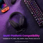 Redragon H888 LUCE Wireless Bluetooth Wired 3.5mm Gaming Headset - 7.1 Surround Sound (Black)