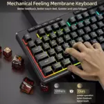 Redragon K517 VARO Pro Tri-Mode Wireless, Bluetooth, Wired Gaming Keyboard, RGB Backlit, Mechanical Feel with 4 Macro Keys, Number Pad, 4000mAh Battery